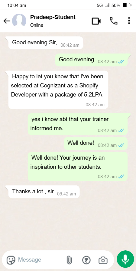 whatsapp student review